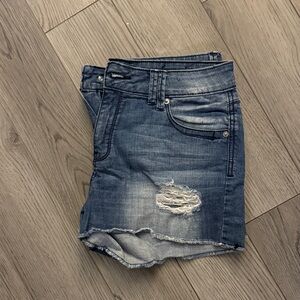 Guess Blue Distressed Jean Shorts